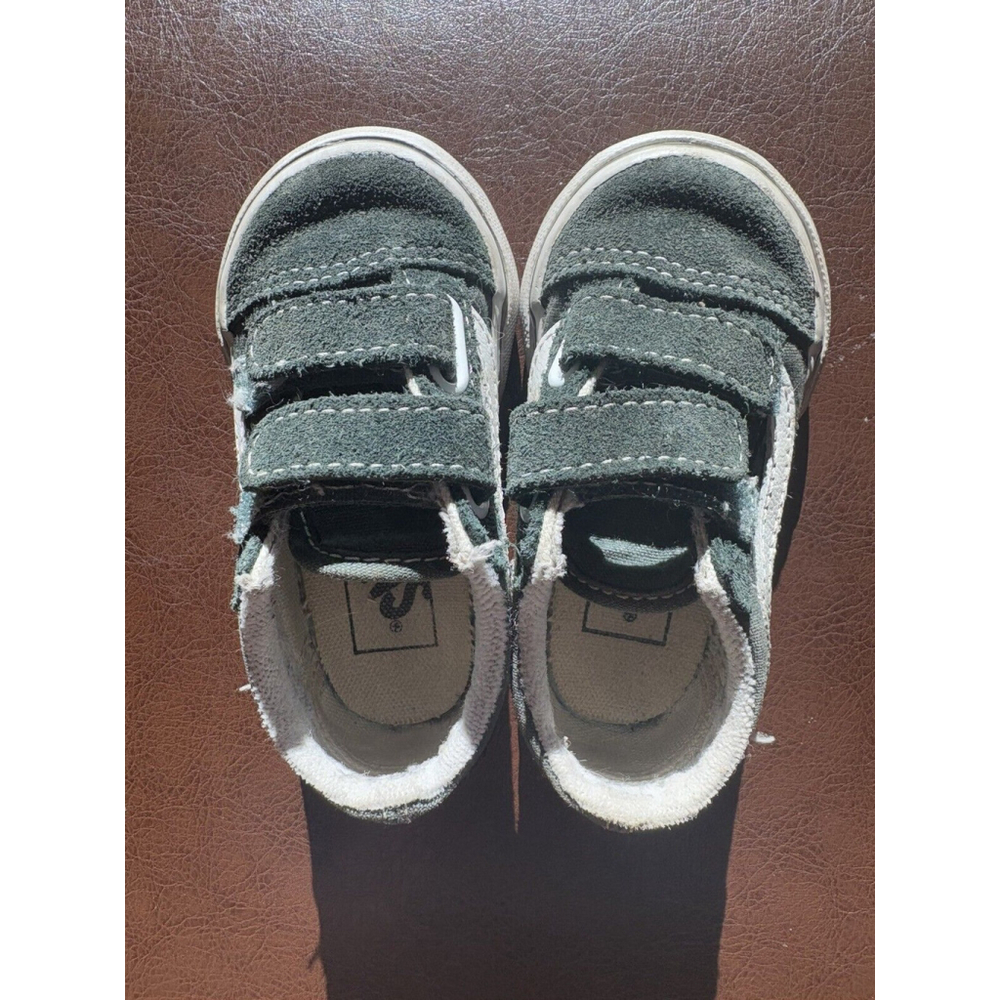 Vans Old Skool Toddlers Sneakers GUC Size 5.5 Baby Shoes Green - Picture 5 of 6